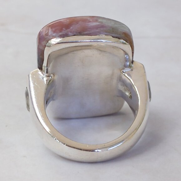 Sterling Silver Charoite & Moonstone Statement Ring – Size 7.75 - Picture 6 of 17